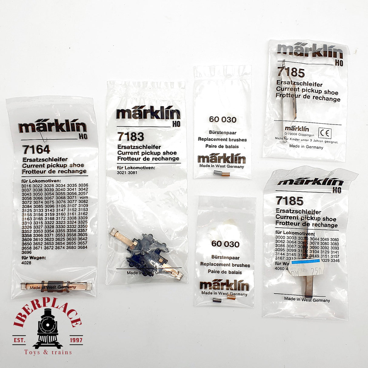 ♻️ Märklin Lote Recambios 7164 7183 7185 Patines 60030 Escobillas AC H0 Escala 1:87