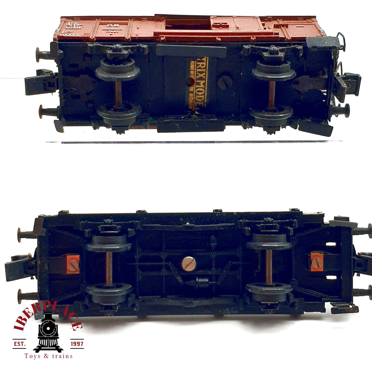 ♻️ DC 2x Trix vagón cerrado y plataforma DB en metal para piezas o restaurar H0 escala 1:87 E20