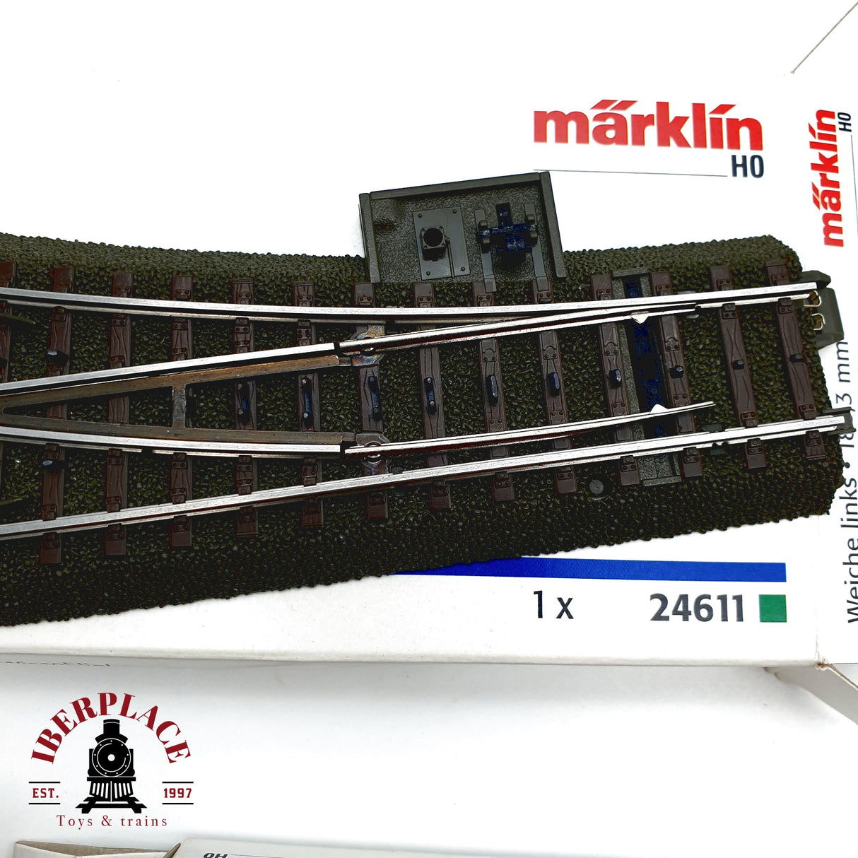 ♻️ Märklin 3x 24611 74490 Desvío izquierdo y motor para desvío sistema C H0 escala 1:87 E20