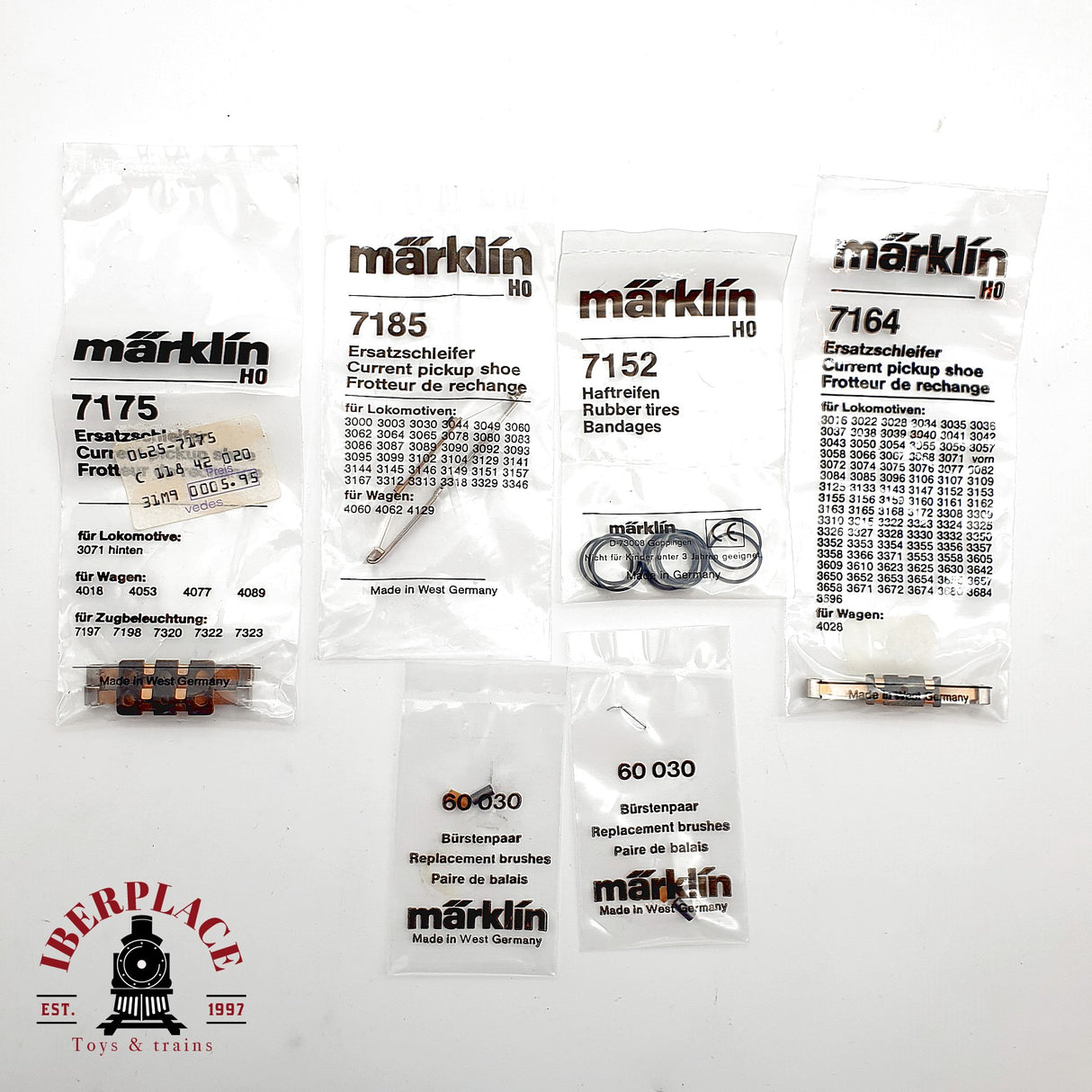 ♻️ Märklin Lote Recambios 7175 7185 7164 Patines 7152 Aros 2x 60030 AC H0 Escala 1:87