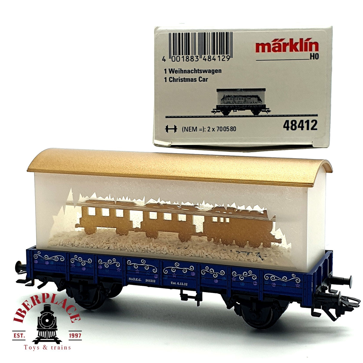 ♻️ Märklin 48412 vagón plataforma de navidad con agua por dentro H0 escala 1:87 E19