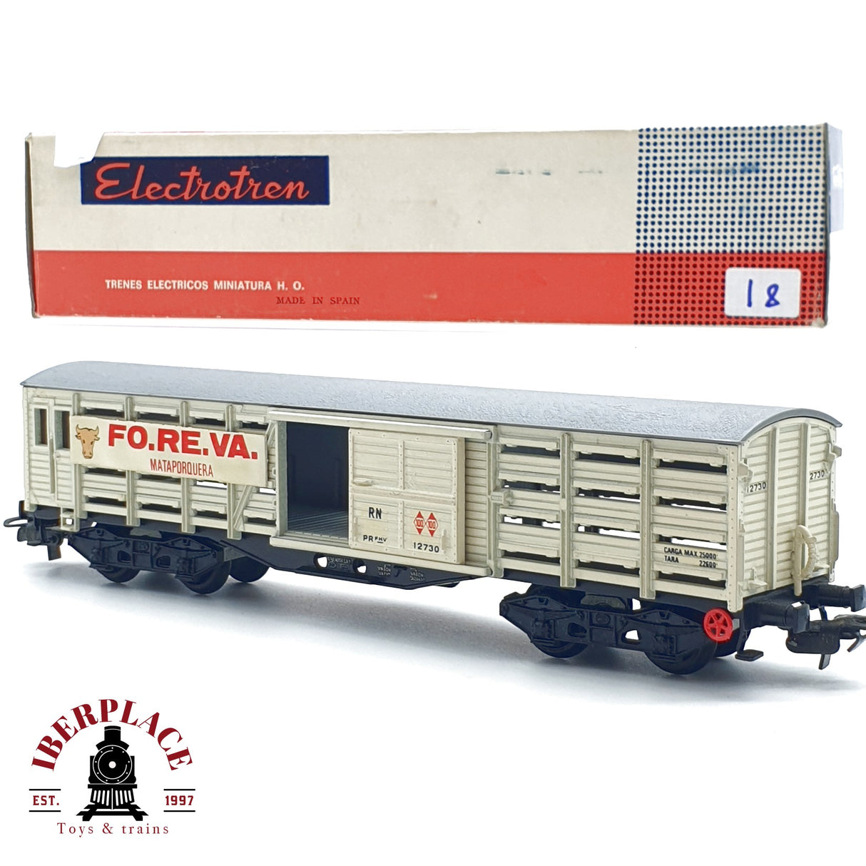 ♻️ Electrotren 5101 vagón transporte animales matapoquera FO.RE.VA RENFE H0 escala 1:87 A27