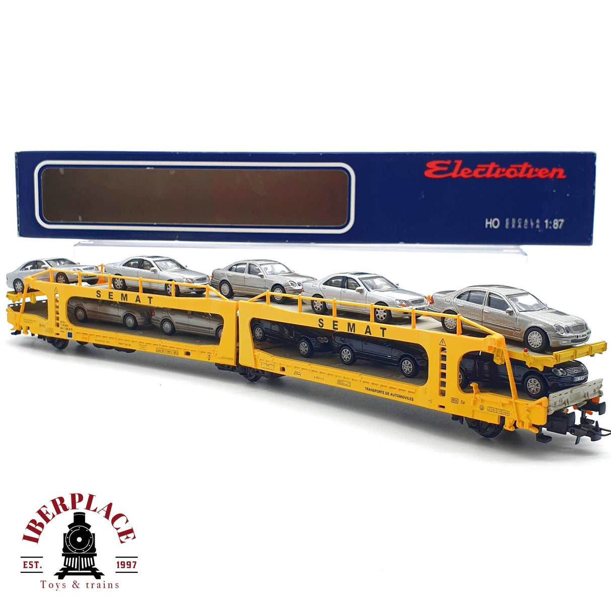 ♻️ Electrotren 6001 vagón portacoches SEMAT Tipo Laes RENFE H0 escala 1:87 A27