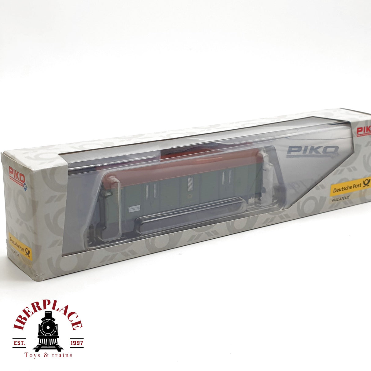 ♻️ AC PIKO 54483/10 vagón mercancías postales DBP Ep III H0 escala 1:87 E21