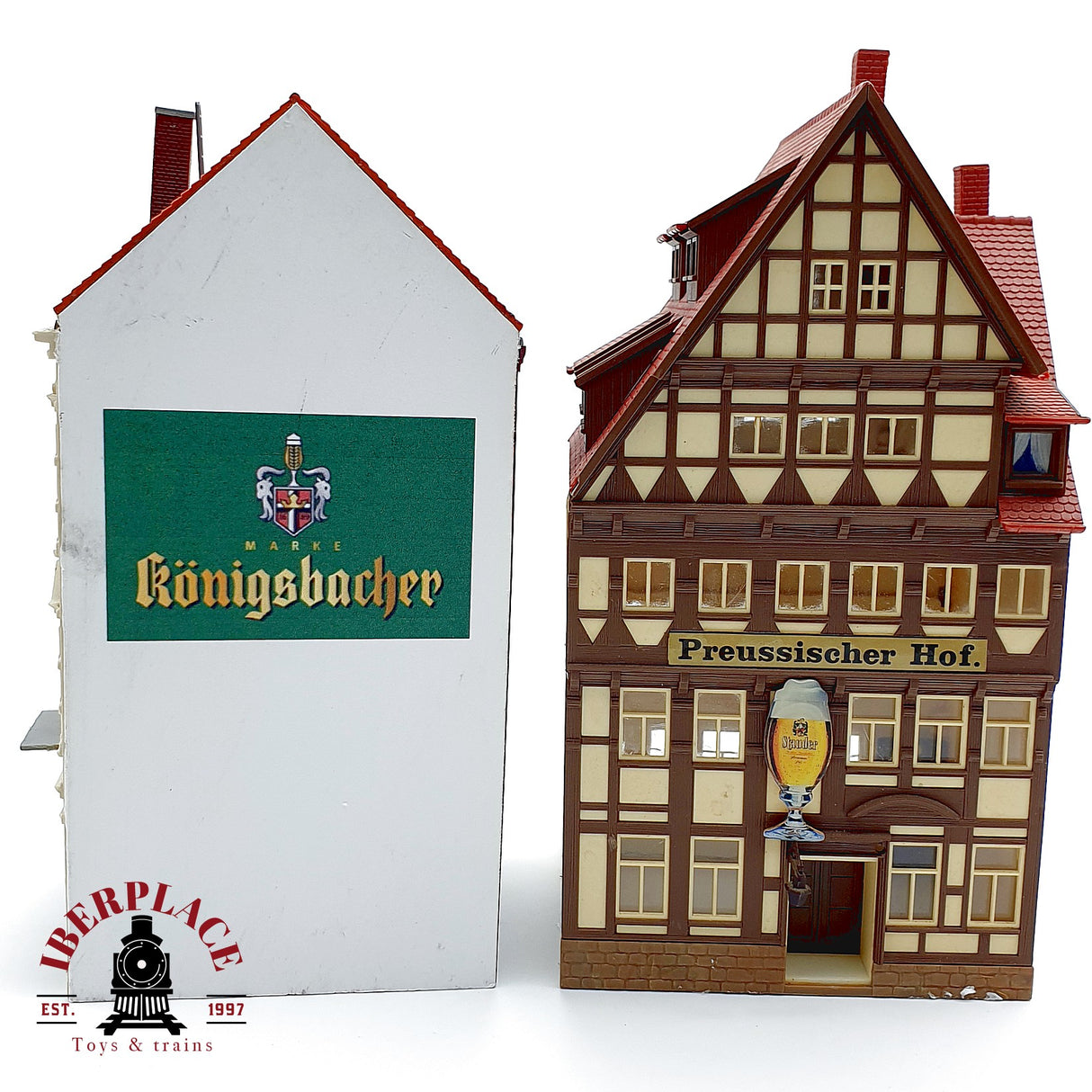 ♻️ 2x Edificios posada Preussischer Hof y cerveza publicidad Escala H0 1:87