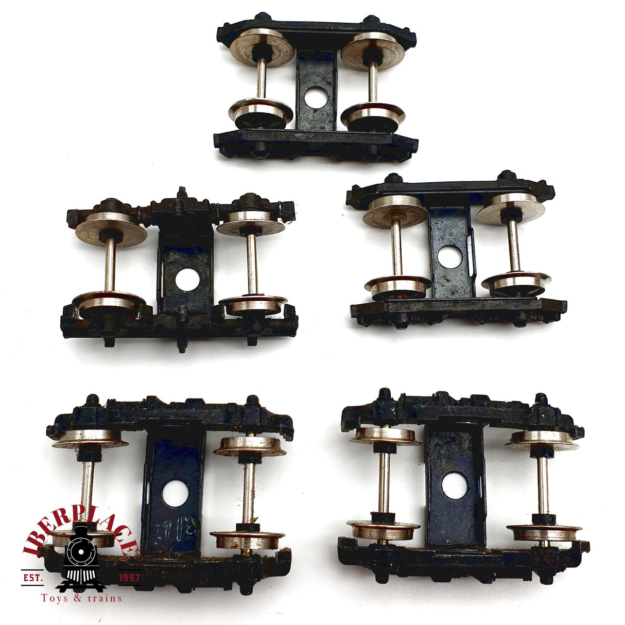 ♻️ 5x Bogies para repuestos de vagones H0 escala 1:87 E20 3/7