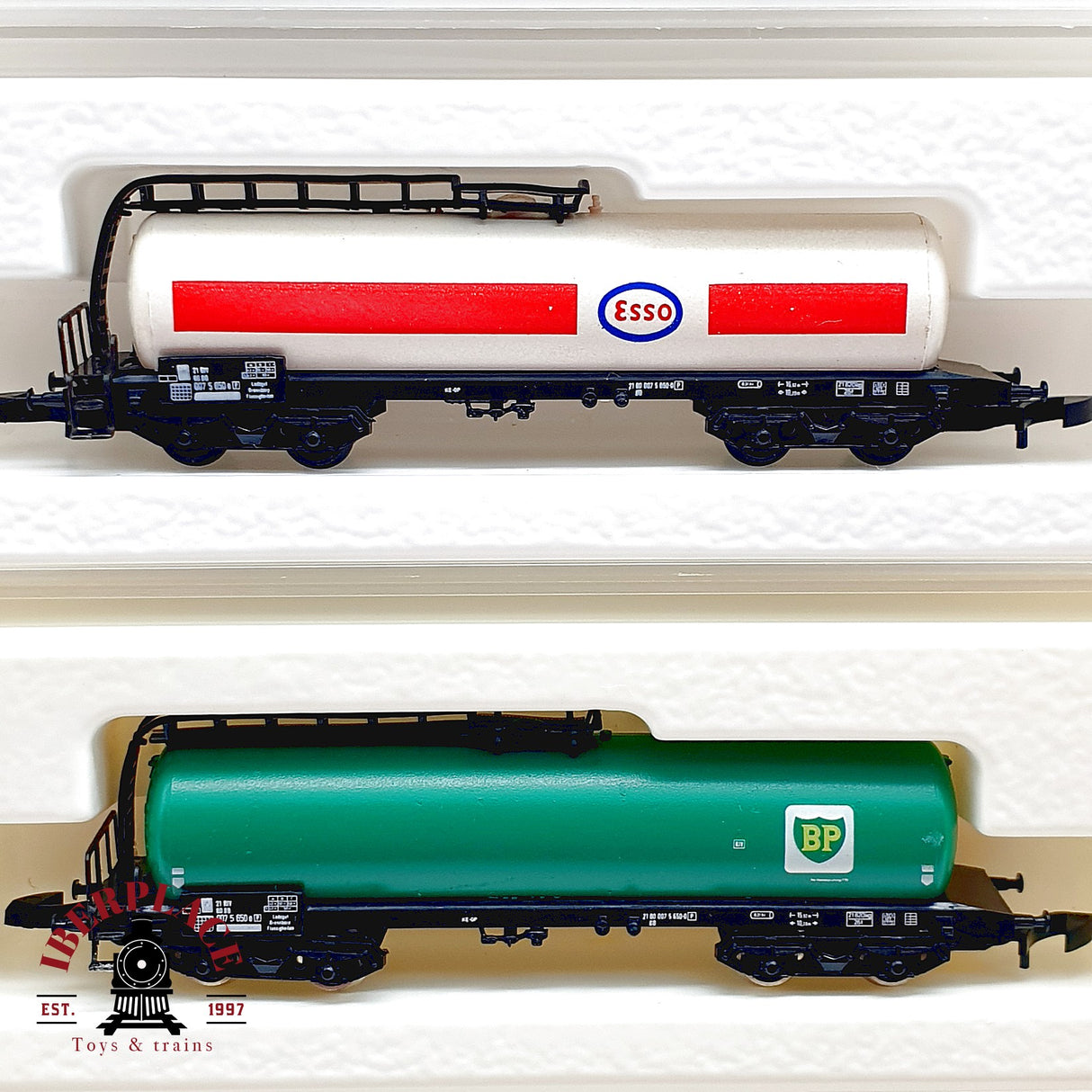 ♻️✨ Märklin 4x Vagones Cisternas Aral Shell Esso BP DB Mini Club Escala Z 1:220