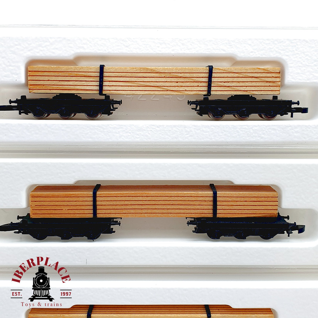 ♻️✨ Märklin 3x Vagones Madereros 8619 y Grúa Mini Club Escala Z 1:220