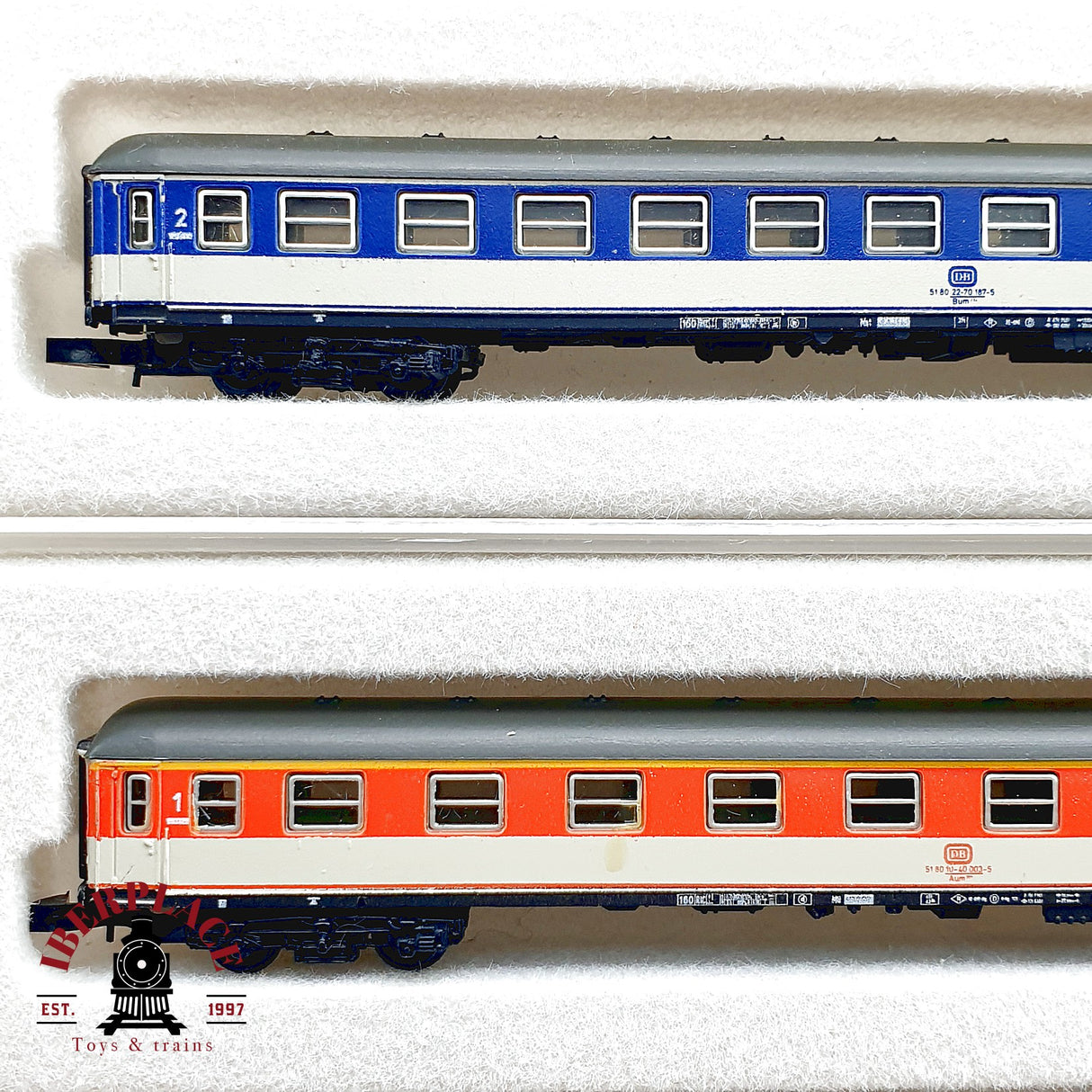 ♻️✨ Märklin mini-club 5x Set Vagones Pasajeros Pop-Farben DB Ep IV Escala Z