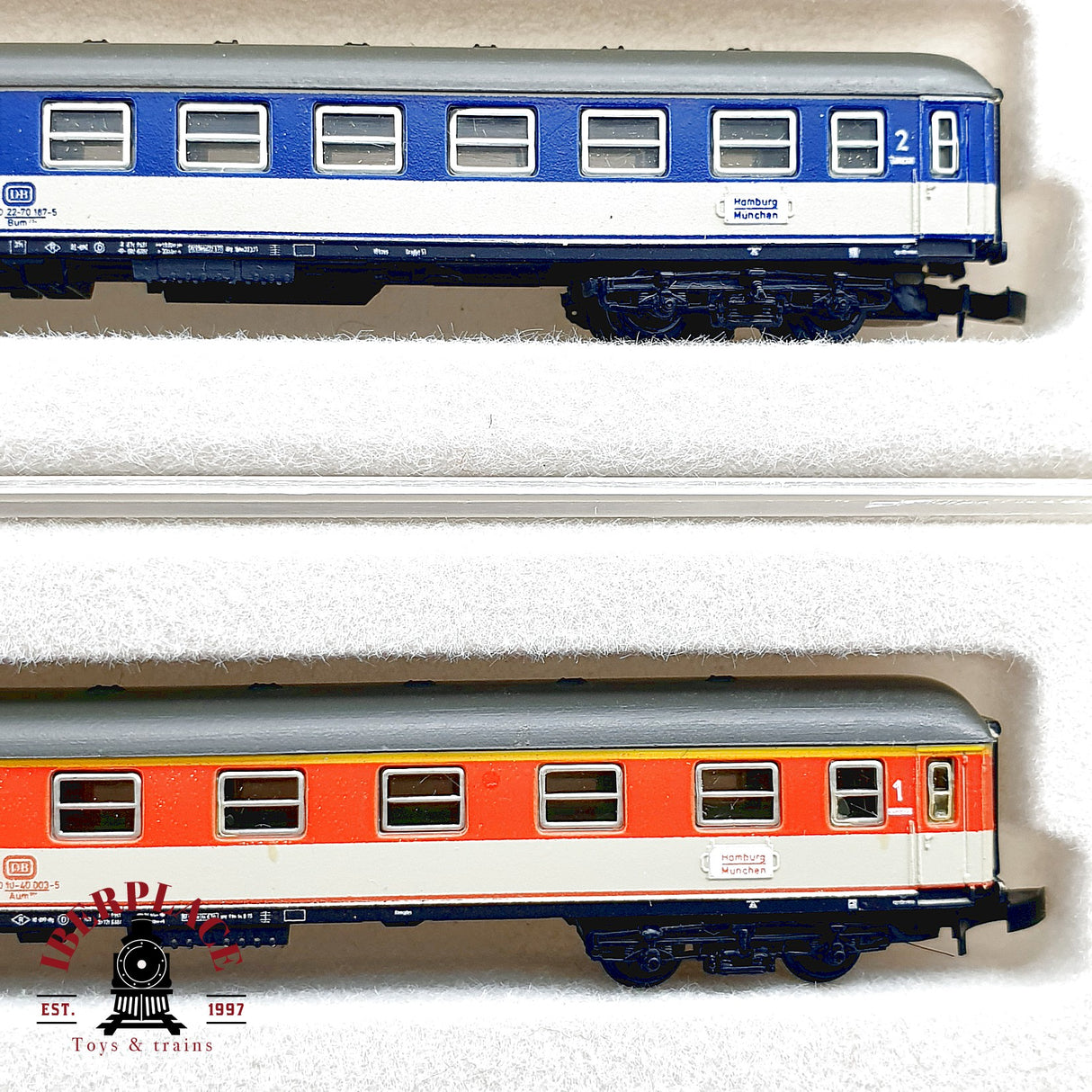 ♻️✨ Märklin mini-club 5x Set Vagones Pasajeros Pop-Farben DB Ep IV Escala Z