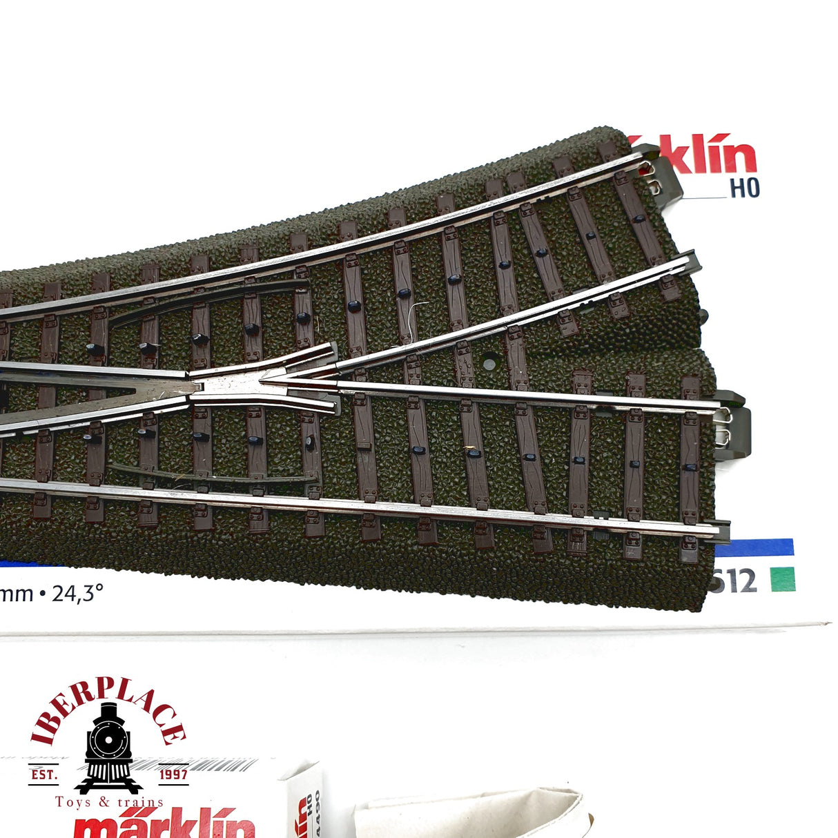 ♻️ Märklin 2x 24612 74490 Desvío a la derecha y motor para desvío H0 escala 1:87 E20