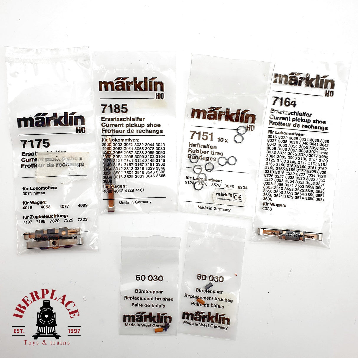 ♻️ Märklin Lote Recambios 7175 7185 7164 Patines 7151 Aros 2x 60030 H0 Escala 1:87