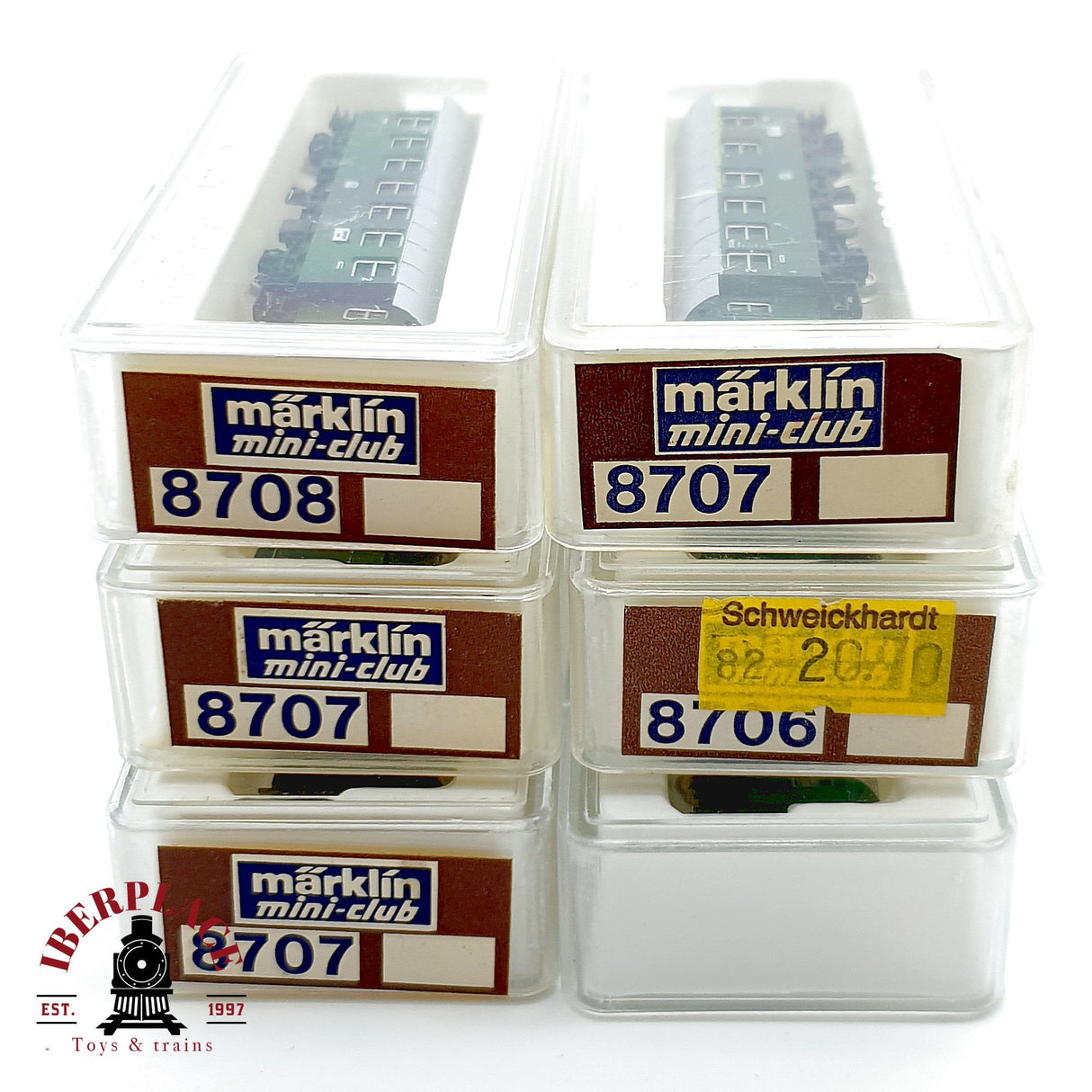 ♻️✨ Märklin mini-club 6x Set Vagones 8706 8707 8708 DB Ep III Escala Z 1:220