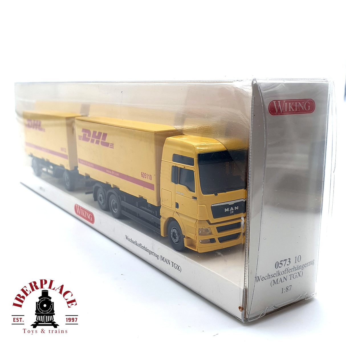 ♻️ WIKING 0573 10 Camión con carrocería intercambiable DHL MAN TGX H0 escala 1:87 E19