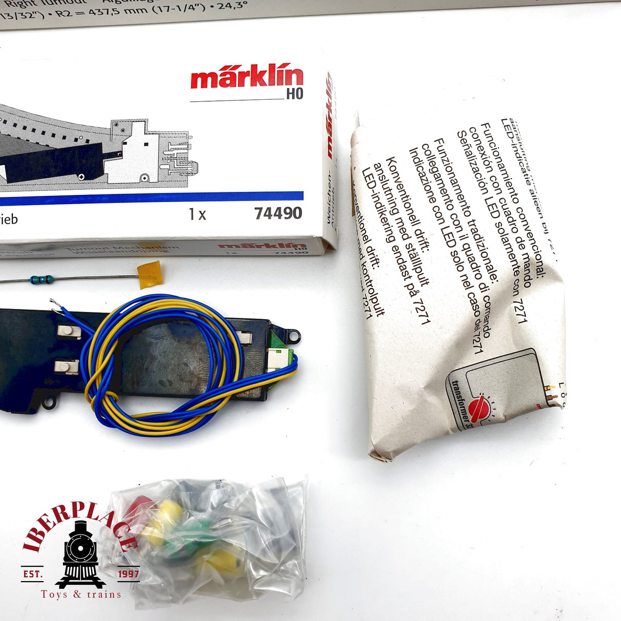♻️ Märklin 2x 24612 74490 Desvío a la derecha y motor para desvío H0 escala 1:87 E20