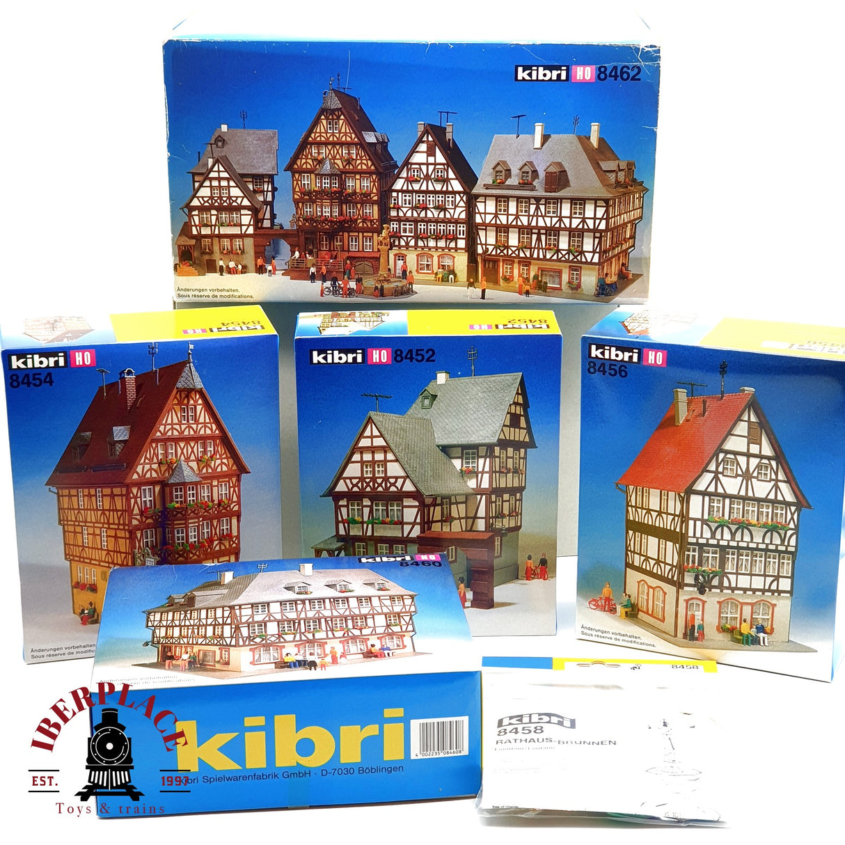 ♻️ Kibri 8462 Kit Pueblo con casas de entramado de madera y fuente H0 escala 1:87 E20