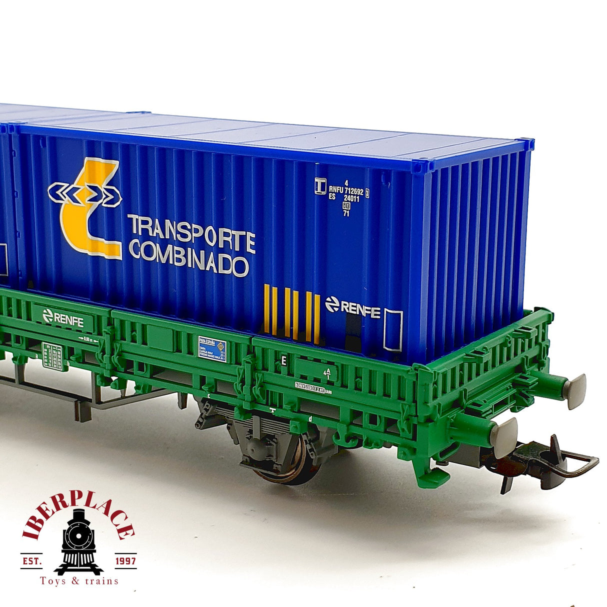 ♻️ Electrotren 1569K Vagon Ks RENFE 2 contenedores Transporte Combinado DC Escala H0 1:87