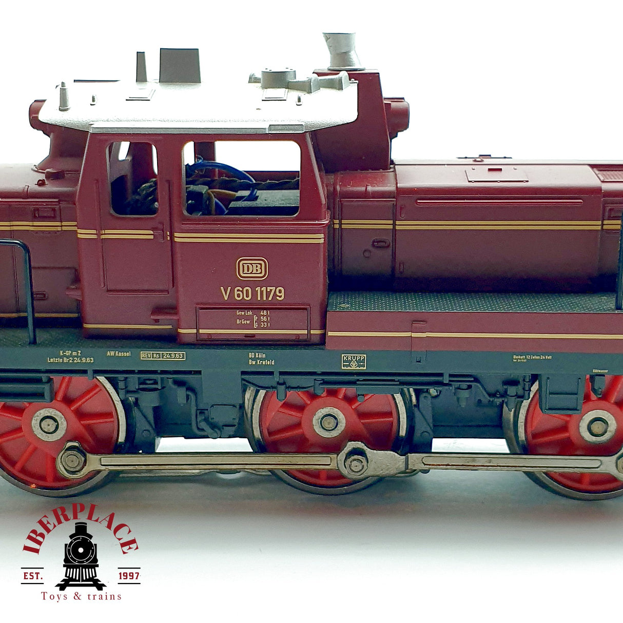♻️ Märklin Locomotora Diésel V 60 1179 DB Roja Telex Metal 3065 H0 Escala 1:87