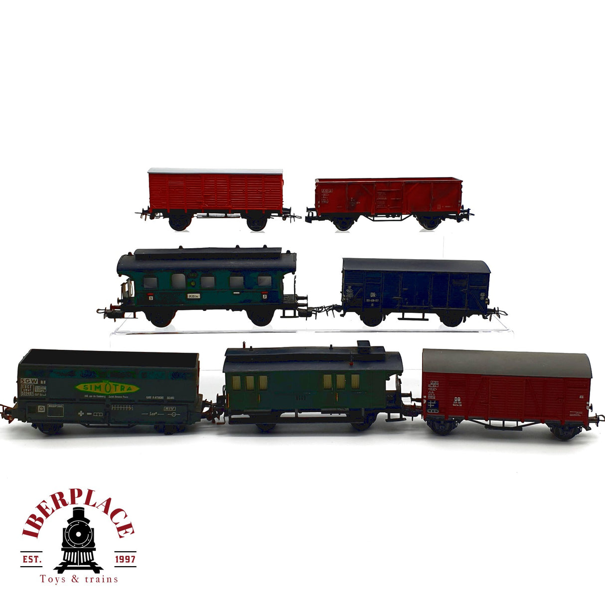 ♻️ 7x Märklin Fleischmann vagones mercancias DB DR para piezas o repuestos H0 escala 1:87 E20