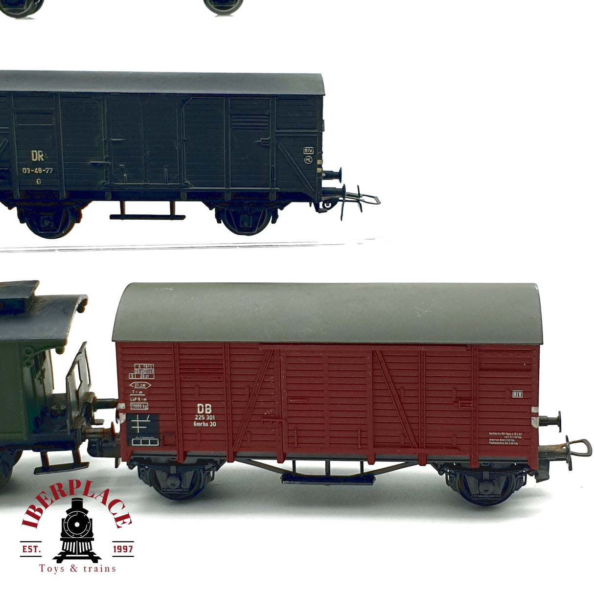 ♻️ 7x Märklin Fleischmann vagones mercancias DB DR para piezas o repuestos H0 escala 1:87 E20