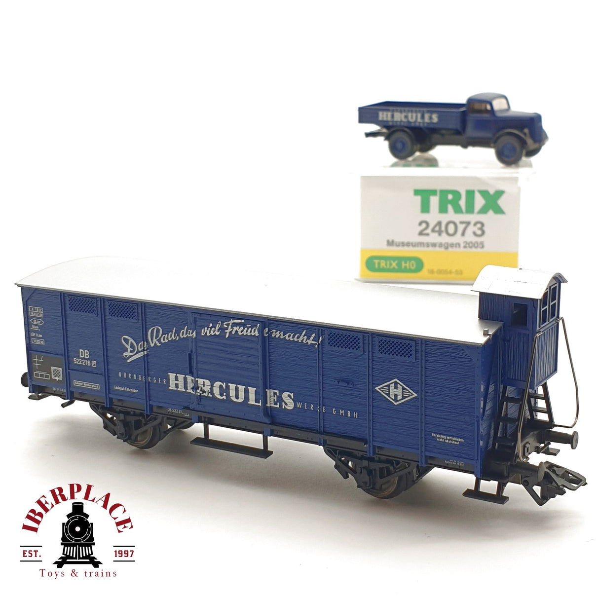 ♻️Trix 24073 vagón museo DB 522 216 Hércules con camión H0 escala 1:87 A27