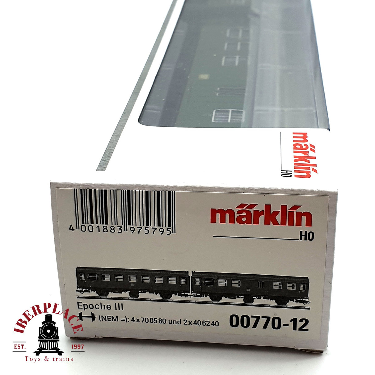 ♻️🔒 Märklin 00770 vagón pasajeros reconvertido de 1 y 2 clase DB H0 escala 1:87