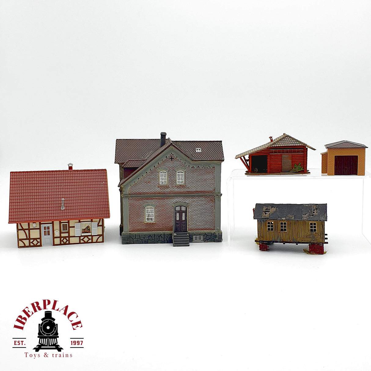 ♻️ 5x edificios casetas y casa residencial maqueta decoración Escala H0 1:87