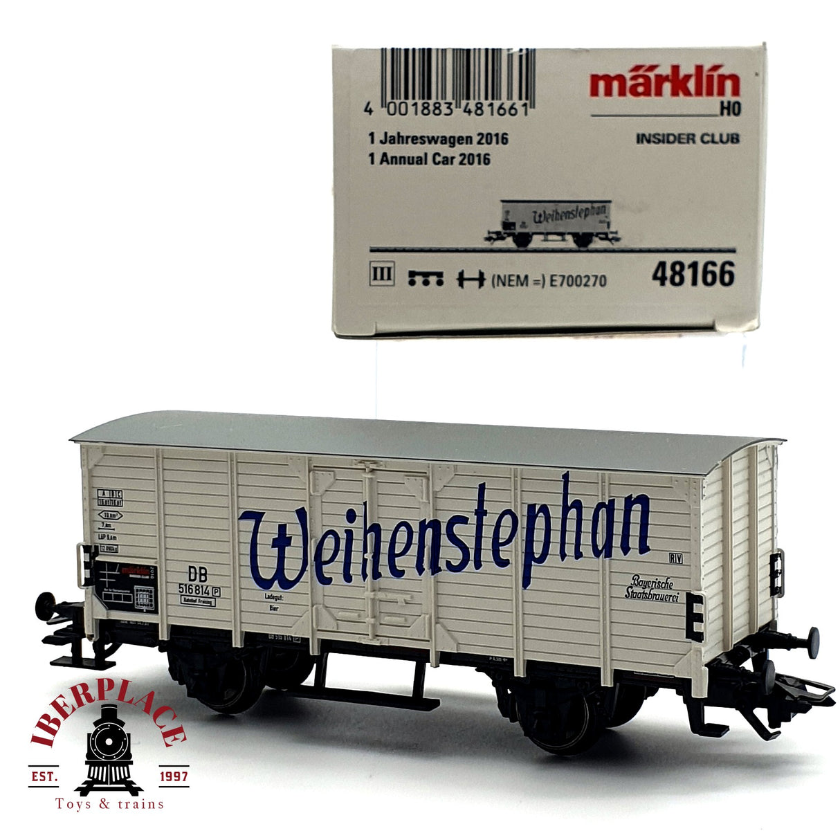 ♻️ Märklin 48166 vagon anual 2016 Weihenstephan DB H0 escala 1:87 E19