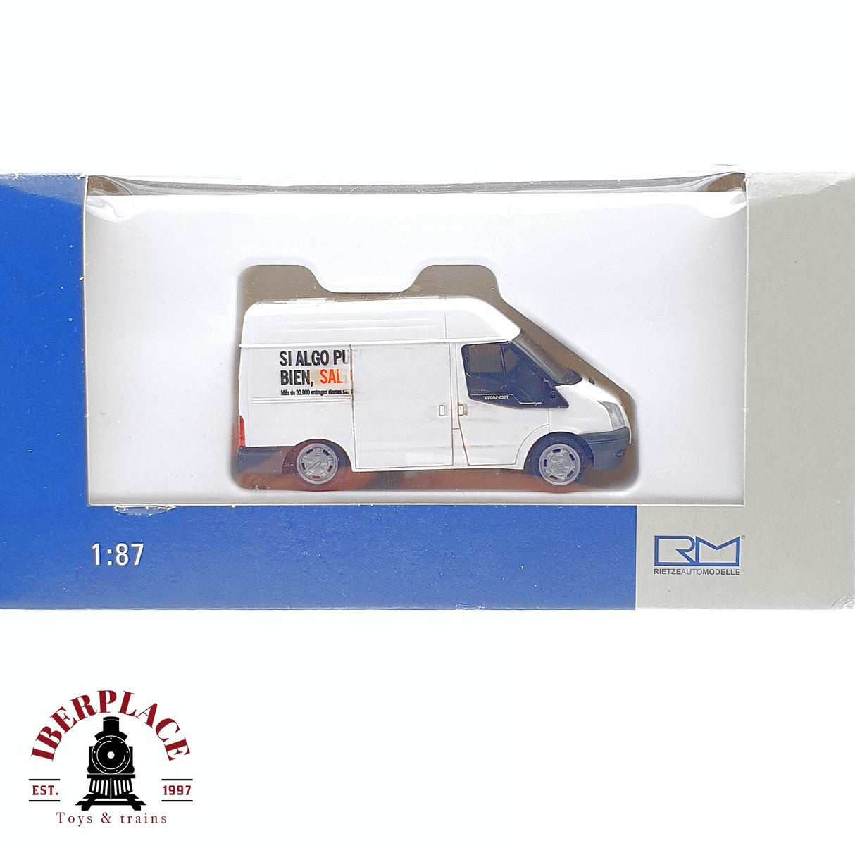 ♻️ 2. mano - Rietze 31508 Furgoneta Ford Transit Blanca H0 escala 1:87
