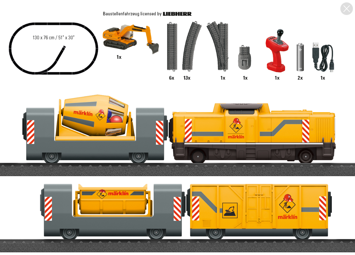 1/87 Märklin my world 29346 Caja de iniciación Obras con sonido y luces escala ho 00