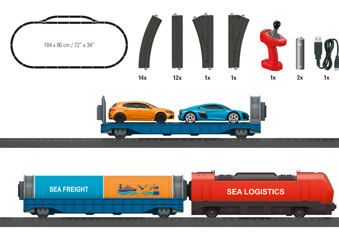 1/87 Märklin my world 29342 caja de iniciación logística Portuaria con sonido y luces escala ho 00