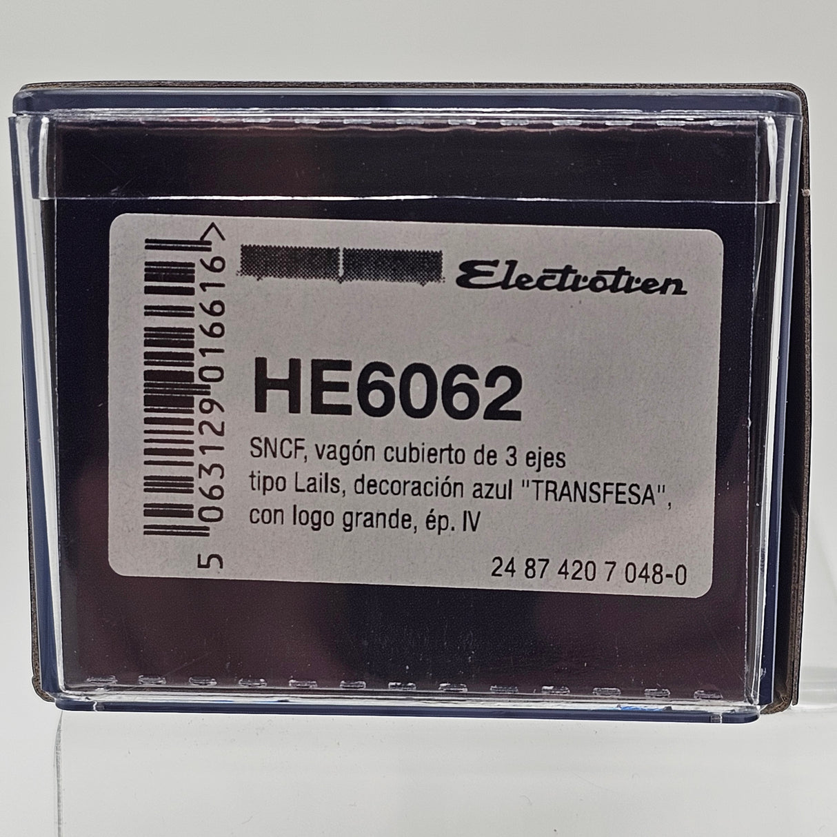 Vagón articulado TRANSFESA de 3 ejes con lona – Tipo Lails 24-87-420-7-054-8 – Escala H0 – Electrotren HE6062 (época IV)