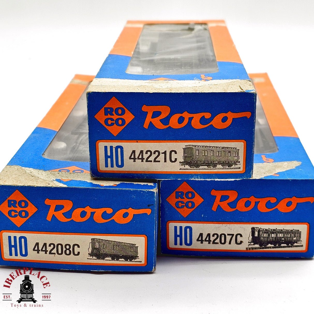 ♻️ 2da mano - DC Roco 3x vagones pasajeros y postales DRG H0 escala 1:87 EH011