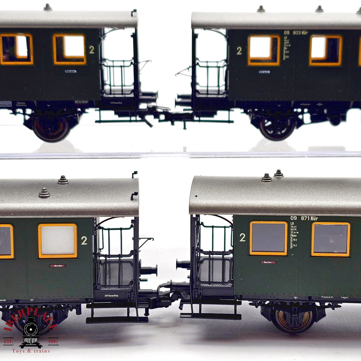 ♻️ 2da mano - Märklin 4x 4301 4302 vagones pasajeros DB H0 escala 1:87 E12