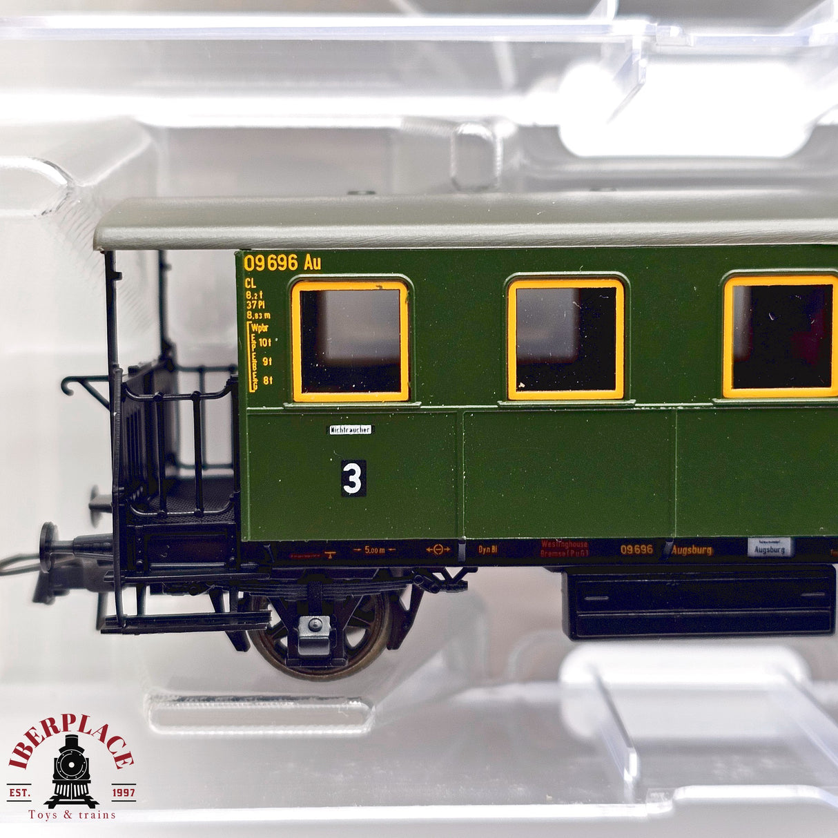 ♻️ 2da mano - DC Roco 64052 set vagones pasajeros equipaje clase 3 DB H0 escala 1:87 E12
