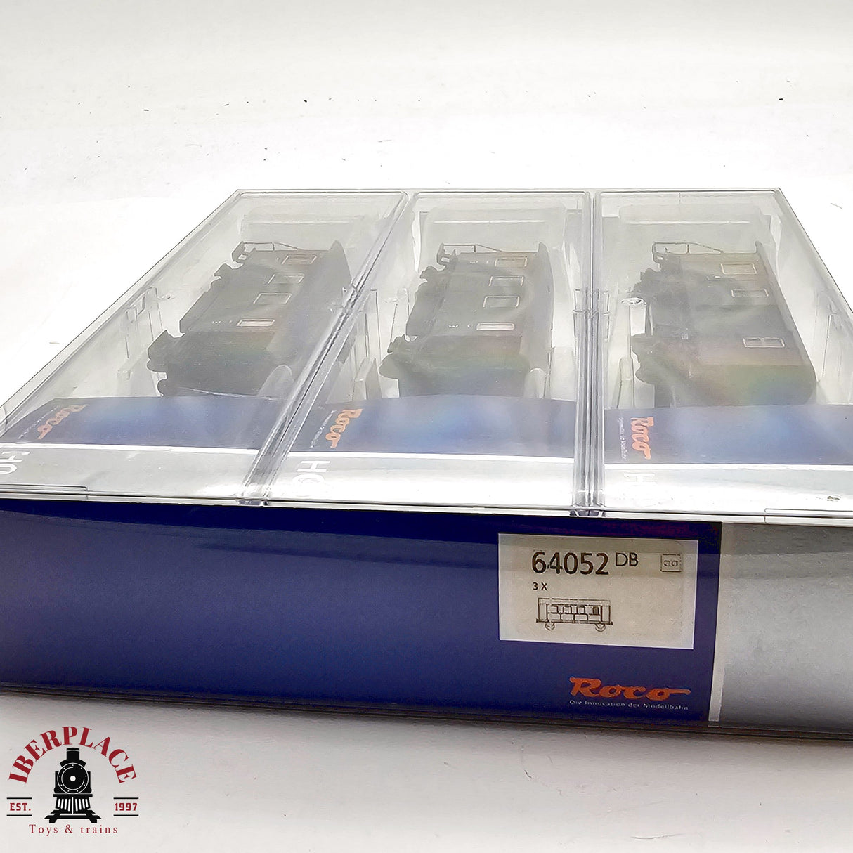 ♻️ 2da mano - DC Roco 64052 set vagones pasajeros equipaje clase 3 DB H0 escala 1:87 E12