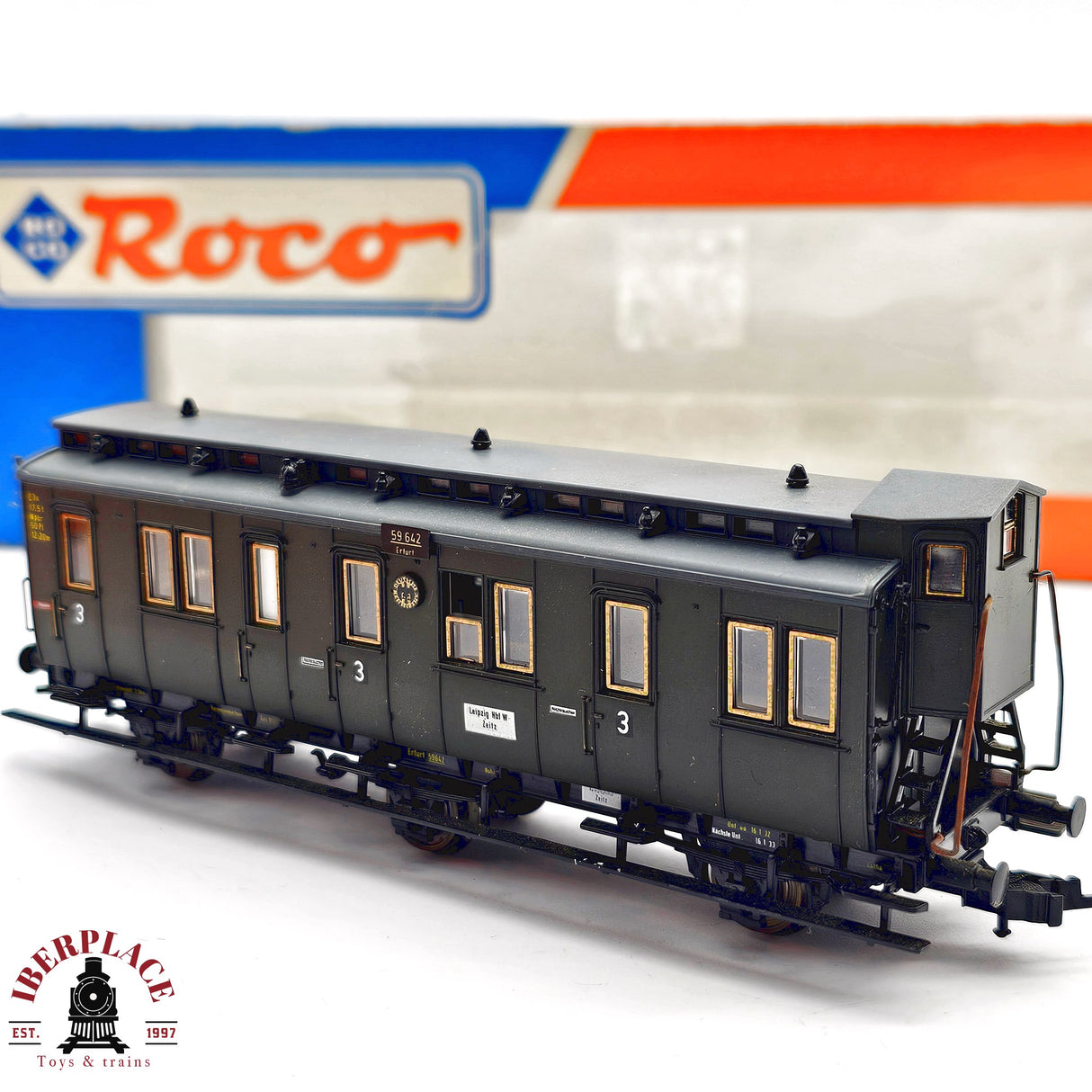 ♻️ 2da mano - DC Roco 44527 vagón pasajeros DRG clase 3 H0 escala 1:87 E12