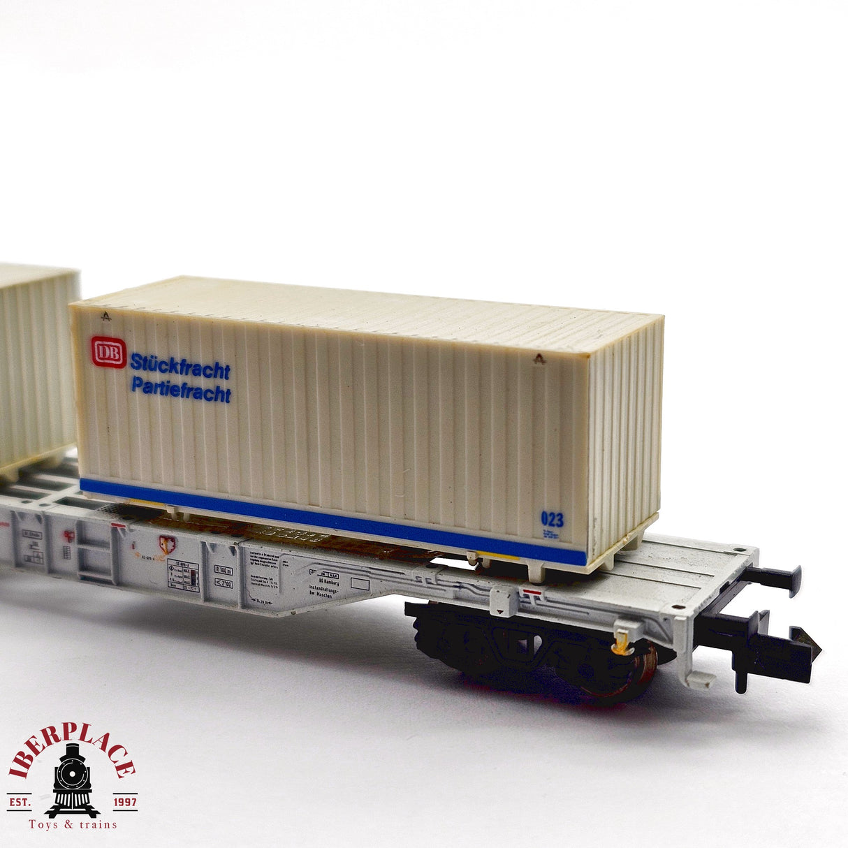 ♻️ 2da mano - Minitrix 13823K vagón contenedores Stückfracht Partiefracht DB N escala 1:160 E13