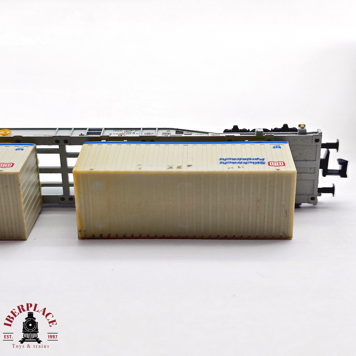 ♻️ 2da mano - Minitrix 13823K vagón contenedores Stückfracht Partiefracht DB N escala 1:160 E13