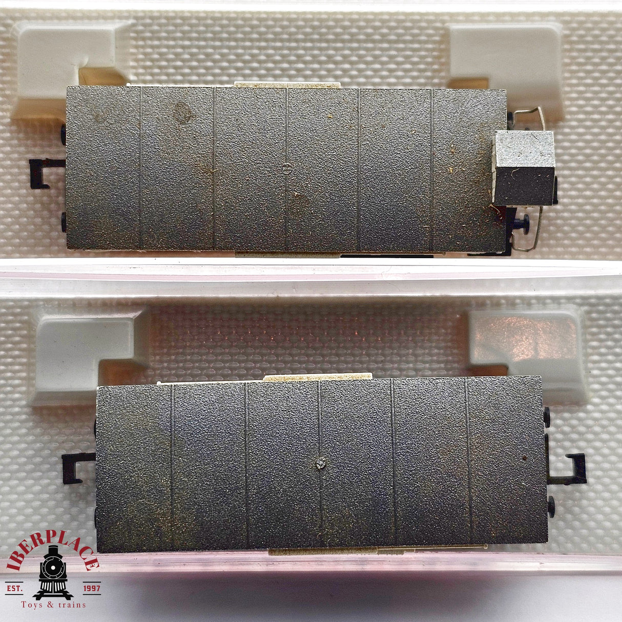 ♻️ 2da mano - Fleischmann 2x vagones cerrados Pilsner DR N escala 1:160 E13