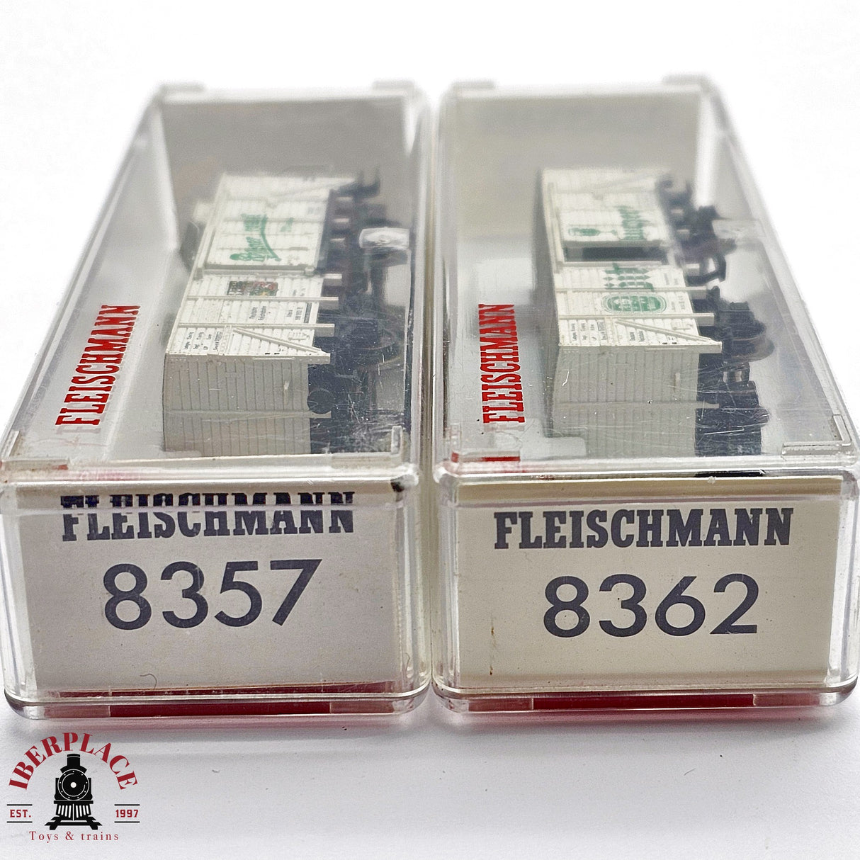 ♻️ 2da mano - Fleischmann 2x vagones cerrados Pilsner DR N escala 1:160 E13