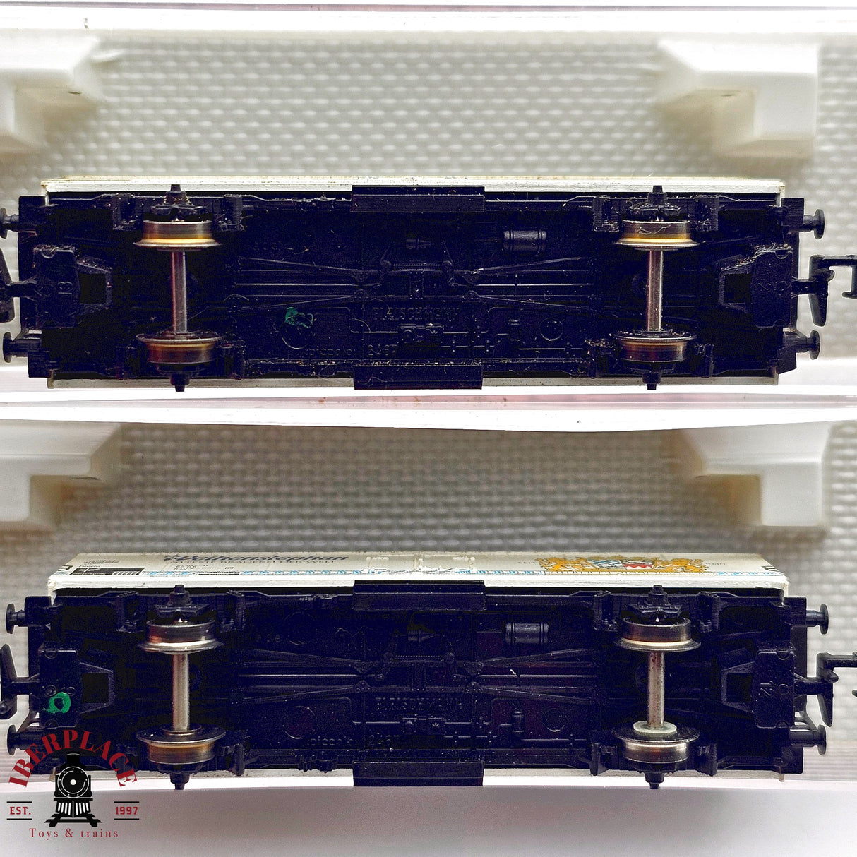 ♻️ 2da mano - Fleischmann 2x vagones cerrados Weihenstephan Nordsee DB N escala 1:160 E13