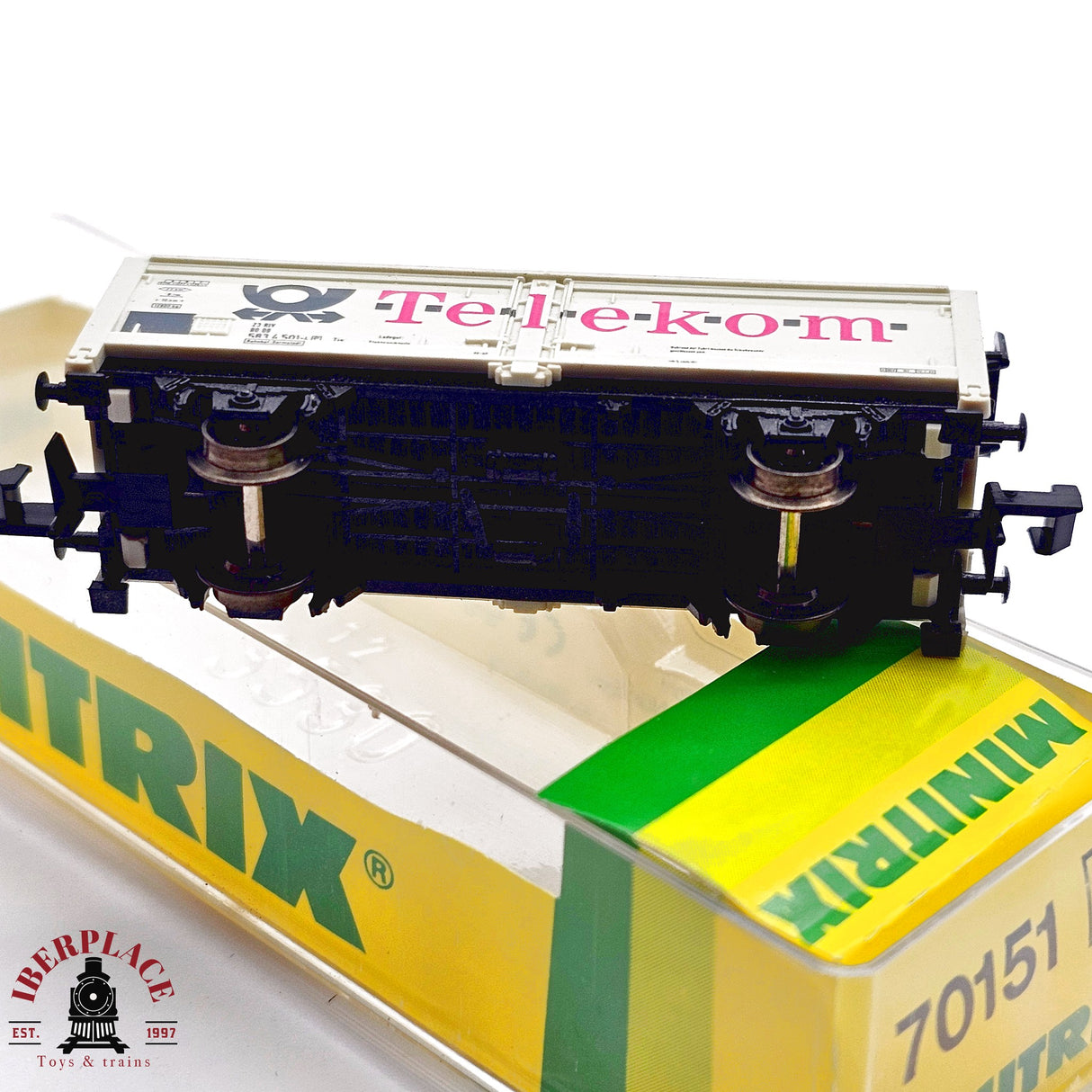 ♻️ 2da mano - Minitrix 70151K vagón cerrado Telekom DB N escala 1:160 E13x