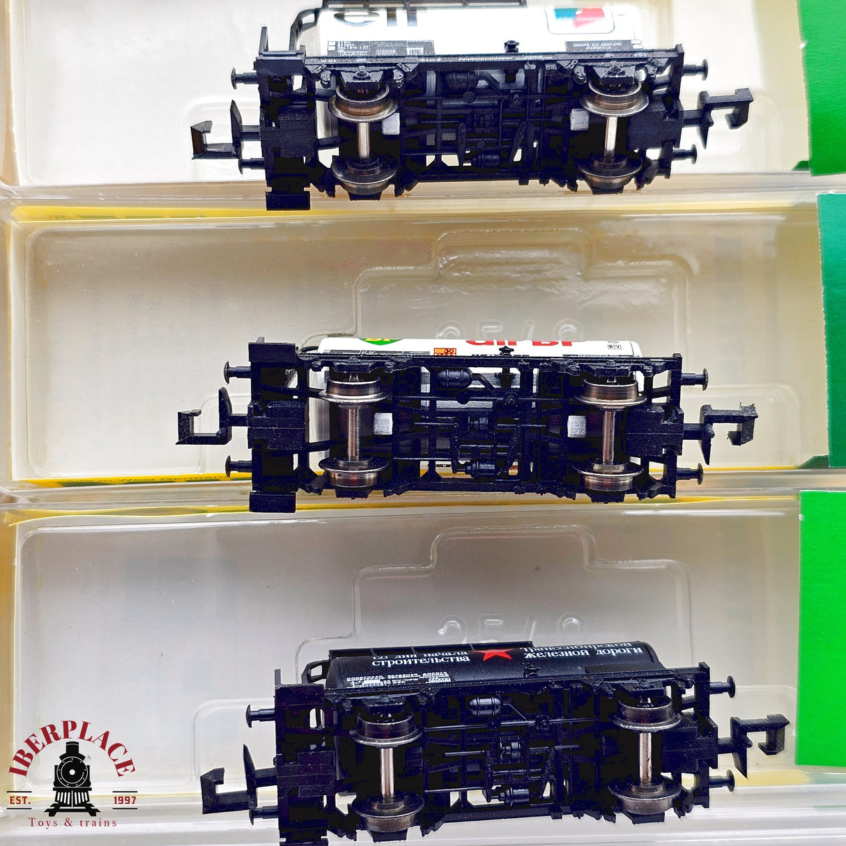 ♻️ 2da mano - Minitrix 7x vagones cisterna Esso Aral BP Elf N escala 1:160 E13