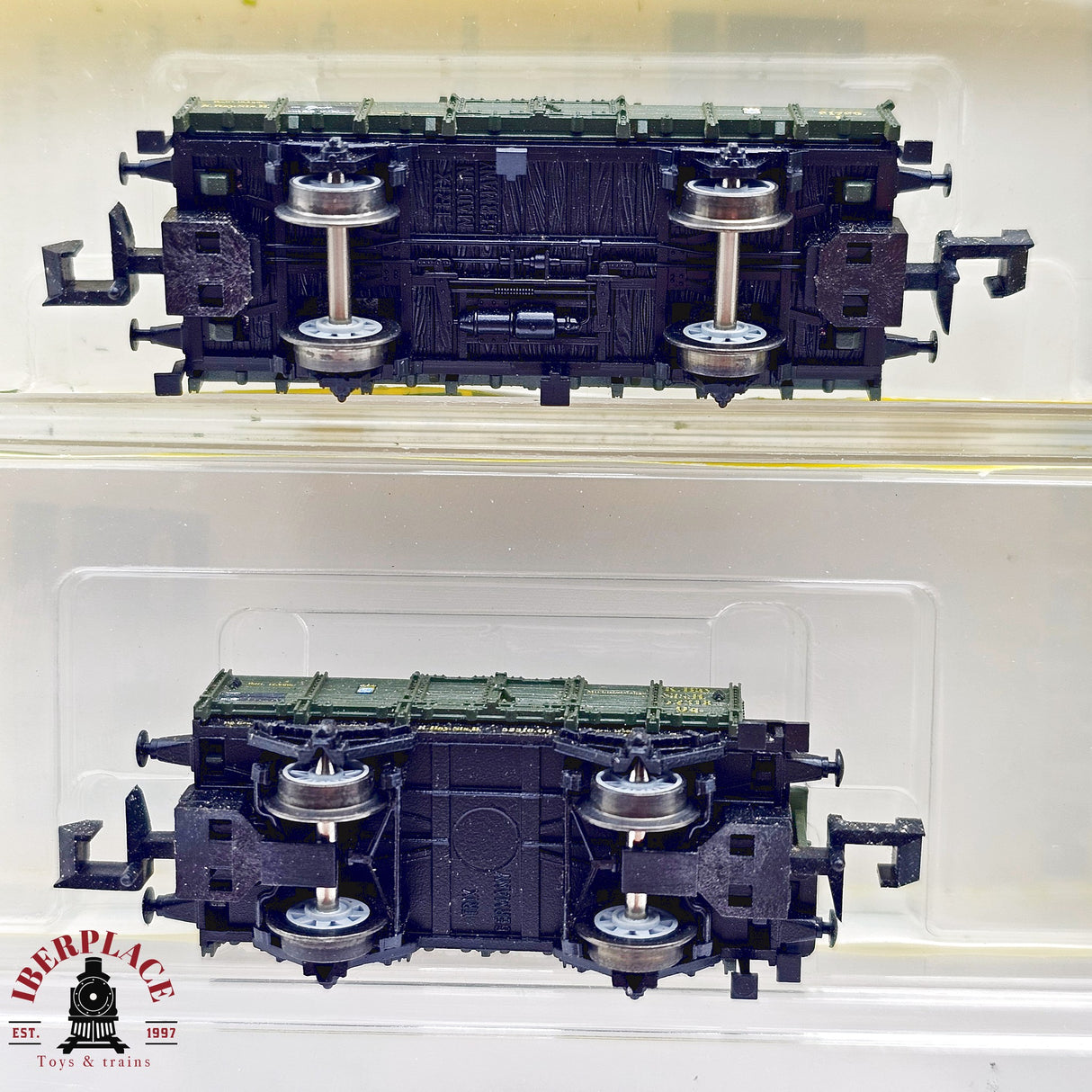 ♻️ 2da mano - Minitrix 5x vagones plataforma telero K.Bay.Sts.B N escala 1:160 E13