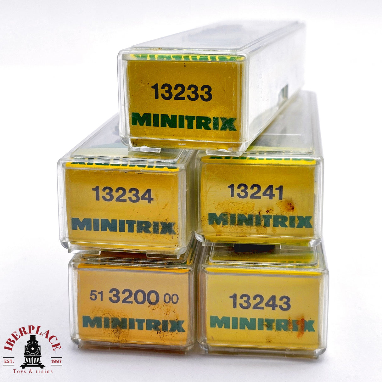 ♻️ 2da mano - Minitrix 5x vagones plataforma telero K.Bay.Sts.B N escala 1:160 E13