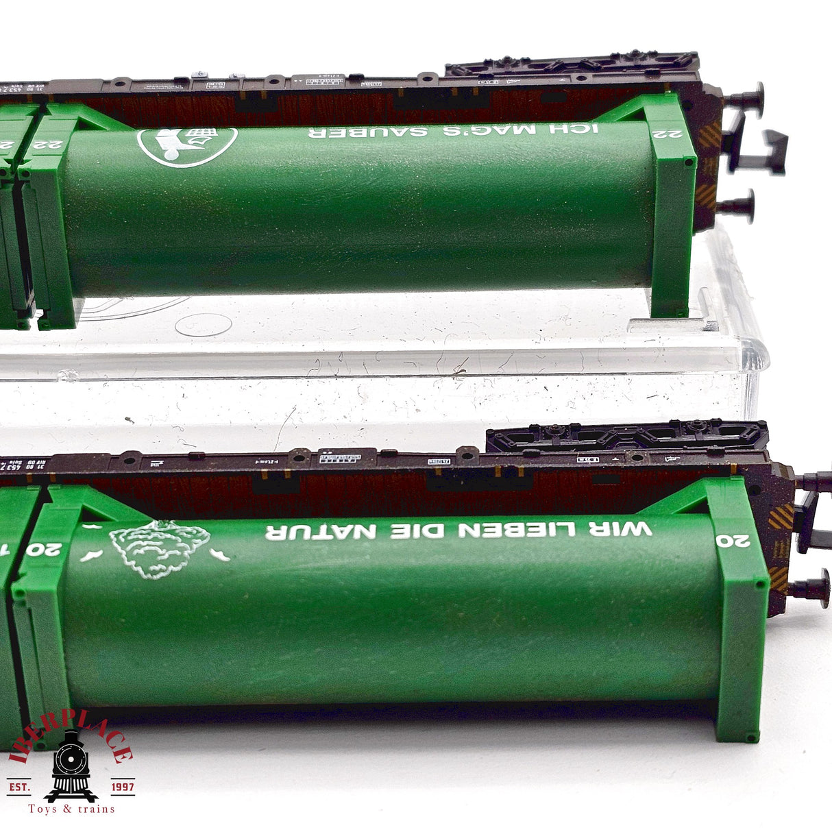 ♻️ 2da mano - Minitrix 13854 vagones plataforma contenedores DB N escala 1:160 E13