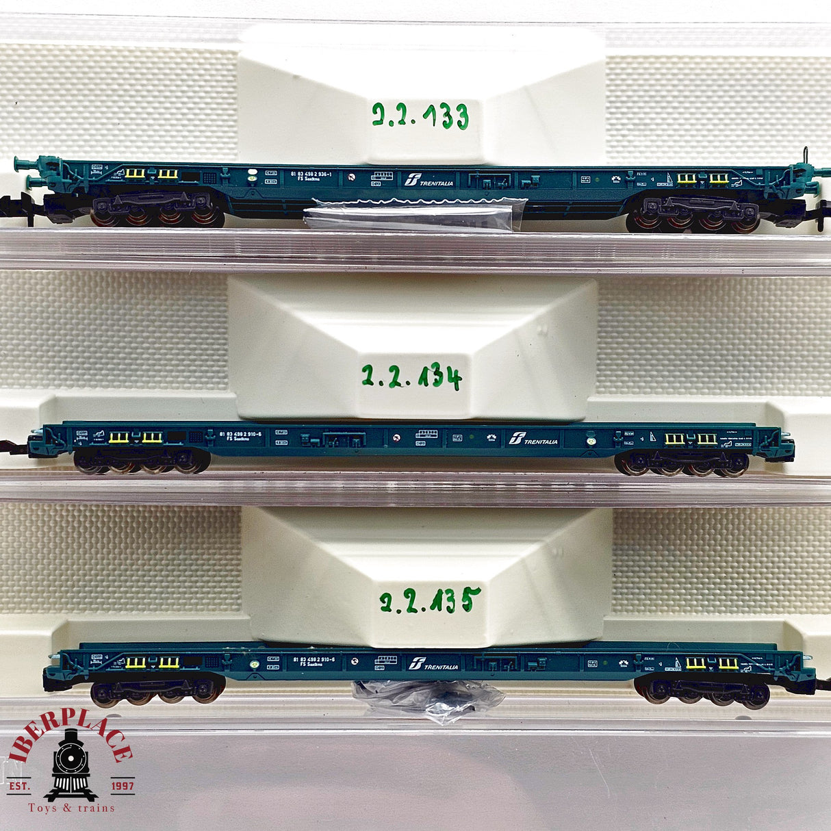♻️ 2da mano - Fleischmann 3x 827003 vagones plataforma FS Trenitalia N escala 1:160 E13