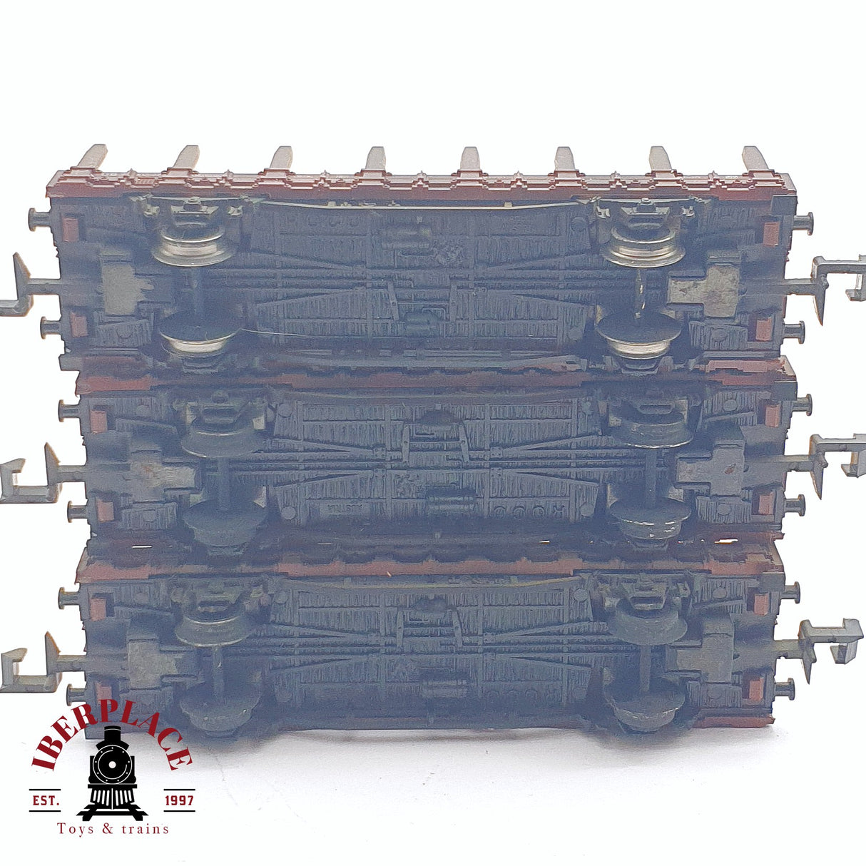 ♻️ 2da mano - 3x Roco vagones telero con maderas de carga DB N escala 1:160