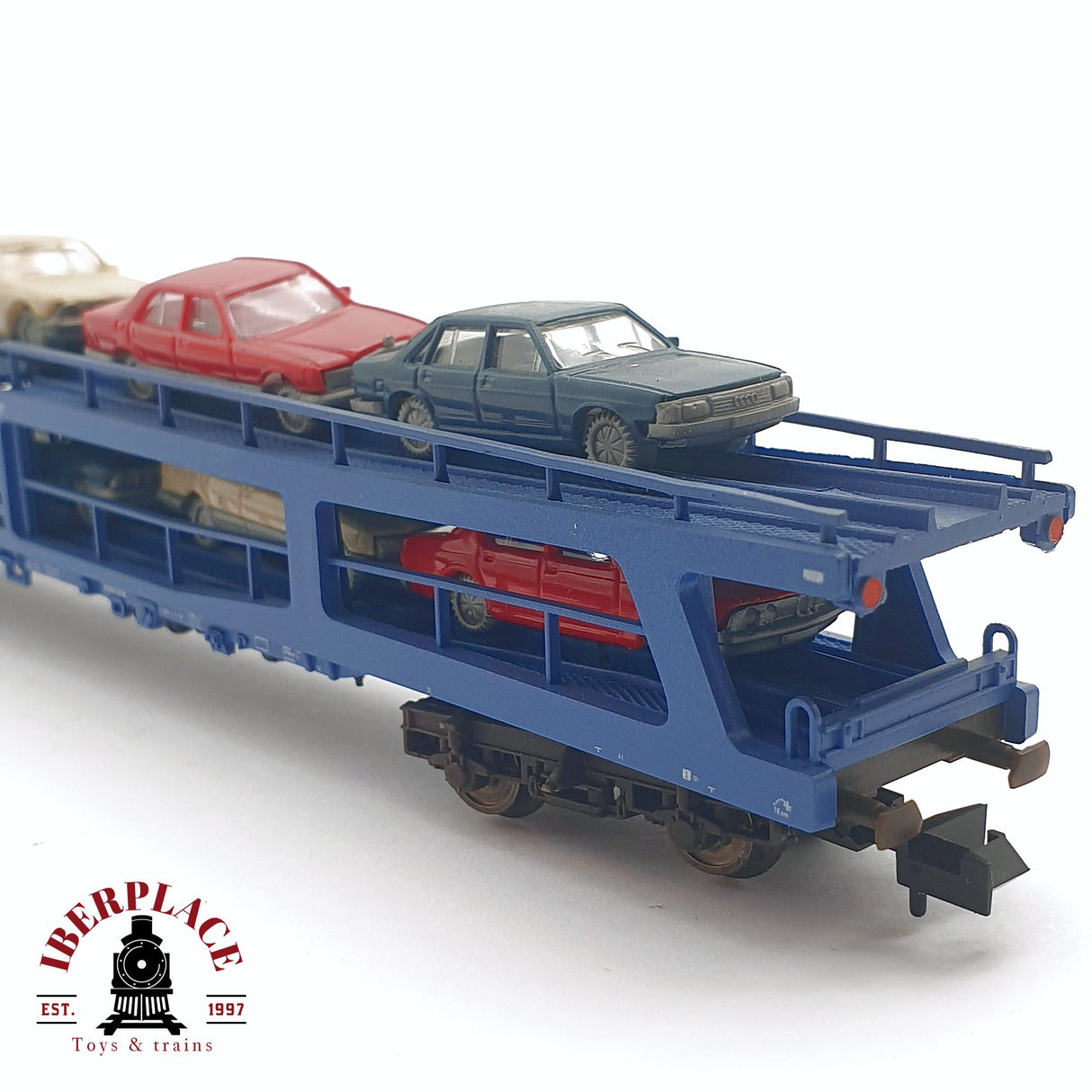 ♻️ 2da mano - Fleischmann 8291K vagón transporte de coches de dos pisos DB N escala 1:160